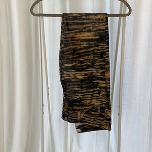 Isabel Marant zebra print pants in yellow